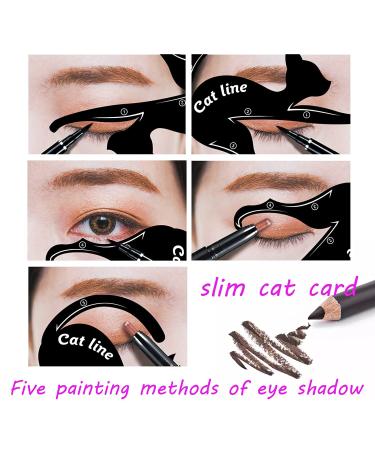 4 Pairs Eyeliner & Eyeshadow Stencils - Cat Winged Eyeliner Sticker & Cut Crease Eyeshadow Stamp Pads - Quick Smokey Eye Tool - Makeup Artist Supplies - Buy Online on GoSupps.com