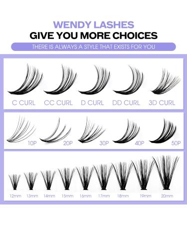 240PCS 16-20mm D Curl 3D Effect Individual Eyelash Extensions | DIY 3D/40D-0.07-D Clusters | RR-16-20mm - Buy Online on GoSupps.com