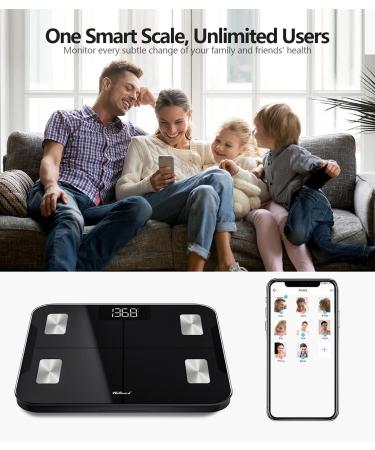 WeGuard Smart Scale for Body Weight and Fat | Digital Bathroom Scale with Bluetooth | Accurate to 0.05lb/0.02kg | Muscle BMI Monitor | 400lb Capacity (Black) - Buy Online on GoSupps.com