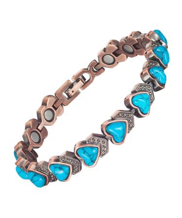 Yinox Magnetic copper bracelet made of colored stone for women high -strength magnetic bracelet including exquisite gift box that is suitable as a gift (B) - Buy Online on GoSupps.com