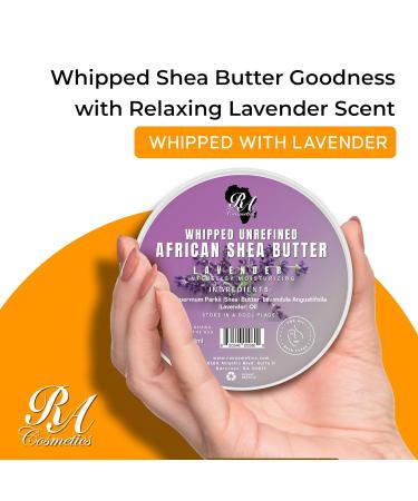 RA COSMETICS 100% African Shea Butter Whipped Lavender 12 oz - Natural Moisturizer for Skin and Hair - Buy Online on GoSupps.com