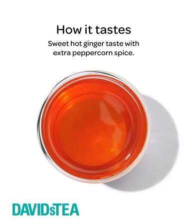 DAVIDsTEA Organic Super Ginger Loose Leaf Tea - Caffeine-Free Blend with Rooibos and Peppercorns - 4 oz / 113 g - Buy Online on GoSupps.com