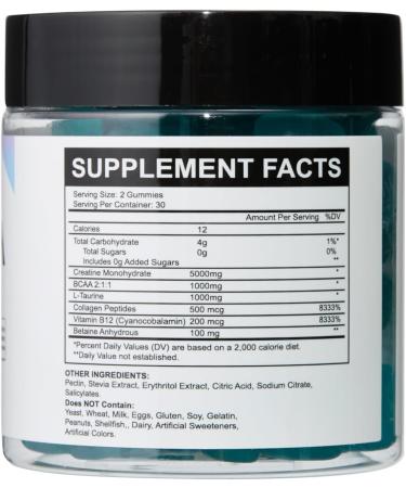 ENERZAA Daily Creatine Complex Gummies 4.5g Active Blend with Essential Electrolytes 2 Gummies per Day | 60 Count Jar | Supports Daily Vitality & Hydration (Blue Razz Flavor) - Buy Online on GoSupps.com