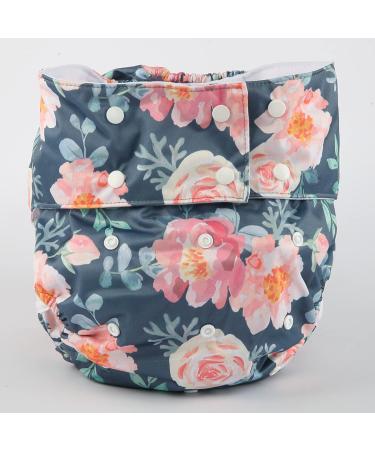 Sigzagor Teen Adult Cloth Diaper Nappy Reusable Washable for Disability - Floral Gray Chevron - Buy Online on GoSupps.com