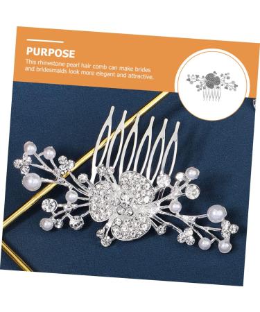 DOITOOL rhinestones rhinestone Wedding Hair Comb hair comb bride pearl wedding Bride hair accessories alloy wedding hair accessories for brides headgear Hair piece hair - Buy Online on GoSupps.com