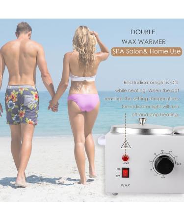 DaizySight Double Wax Warmer for Painless Hair Removal Professional Beauty Salon Wax Heater Pot for Women Men Domestic with Adjustable Temperature Set 220V (Double Pots) - Buy Online on GoSupps.com