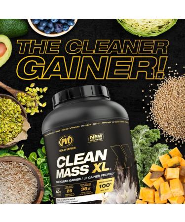 PVL Clean Mass XL | Mass Weight Gainer - Real food ingredients - complete Protein powder - 5LBS - Triple Chocolate Cake Triple Chocolate Cake 5LBS - Buy Online on GoSupps.com