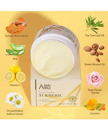 ANAiRUi Turmeric Face Cream with Vitamin C - Dark Spot & Wrinkle Moisturizer 1.76 oz - Buy Online on GoSupps.com