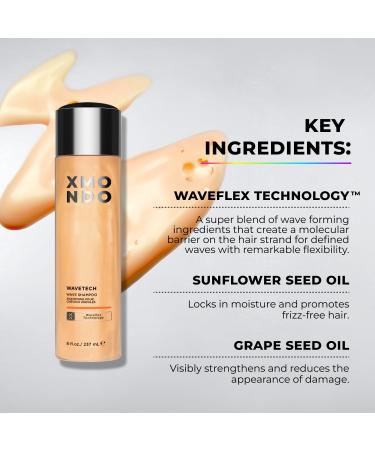 XMONDO Wavetech Wave Shampoo | Vegan Formula with Sunflower & Grape Seed Oil | Hydrating, Frizz-Taming Shampoo for Wavy Hair - 8 fl oz - Buy Online on GoSupps.com