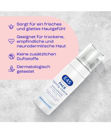 E45 Facial Washing Foam Cleaner | Daily Care for Dry & Sensitive Skin | Removes Oil & Makeup | Gentle Face Wash - Buy Online on GoSupps.com