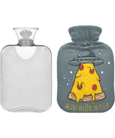 Naanle Pizza Aliens Hot Water Bottle | 2L Transparent Heat Therapy | Bed Hand & Feet Warmer for Pain Relief - Buy Online on GoSupps.com
