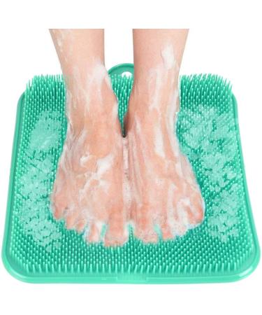 Newthinking Shower Foot Scrubber Cleaner Massager, Exfoliating Feet Massager Spa with Suction Cup Improves Foot Circulation & Reduces Foot Pain (Green)