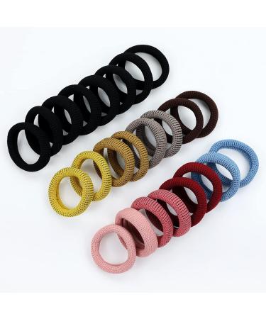 24 Pack Colorful Terry Cloth Knit Hair Scrunchies for Women - Elastic Hair Ties Ponytail Holders - Buy Online on GoSupps.com