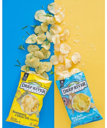Deep River Snacks Rosemary & Olive Oil Kettle Chips - 2 oz Bags (24 Pack) - Gourmet Snack - Buy Online on GoSupps.com