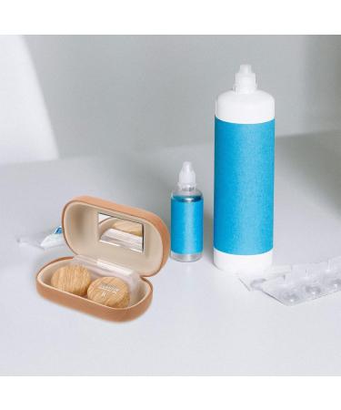 Heallily Portable Wooden Grain Contact Lens Case with Remover Tool & Mirror - Perfect for Teens & Women - Travel-Friendly Design in 2 Colors - Buy Online on GoSupps.com