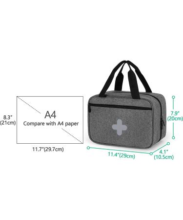 CURMIO Small First Aid Bag - Empty Emergency Trauma Kit Organizer for Hiking, Camping, Car, Travel, Home & Outdoor - Gray - BAG ONLY - Buy Online on GoSupps.com