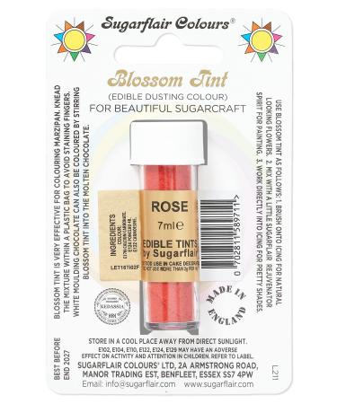 Sugarflair Rose Blossom Tint Food Colouring and Dusting Powder Matt Finish Brush On or Mix with Rejuvenator Spirit to Create a One of A Kind Cake - 7ml