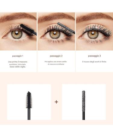 Colored liquid mascara for eyelashes - Long-lasting smudge-proof makeup volumizing and lengthening mascara | Lightweight and easy-to-use shimmering mascara waterproof mascara for eye makeup - Buy Online on GoSupps.com