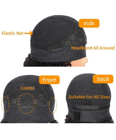 IVCoco Deep Curly Headband Wig 20 10A Grade Brazilian Human Hair 180% Density Natural Color - Pack of 1 | Machine Made for Black Women - Buy Online on GoSupps.com