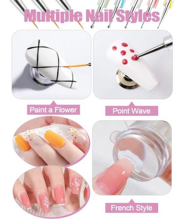 Kalolary Nail Stamper Kit with Brushes, Dotting Pens, French Tip Stamp - Nail Art Tools for Stamping Manicure - Buy Online on GoSupps.com