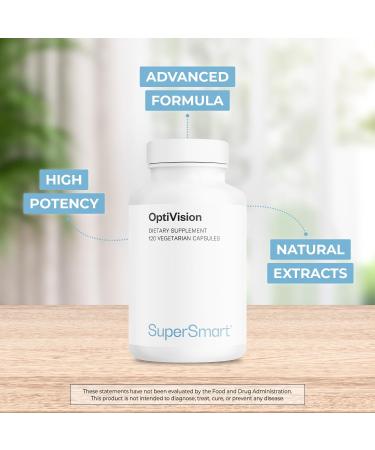 Supersmart - OptiVision (Advanced Formula) - with Bilberry Extract, Black Currant, Lutein, Zeaxanthin, Astaxanthin - Eyes Supplement | Non-GMO & Gluten Free - 120 Vegetarian Capsules - Buy Online on GoSupps.com