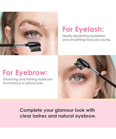 Beauty7 Eyelash Brush Eyebrow Brush Browbrush Spoolie Brush Eyelash Resuable Dual Comb Stainless Steel Teeth Mascara Applicator Makeup Tool for Women (1x Stainless Steel Brush) - Buy Online on GoSupps.com
