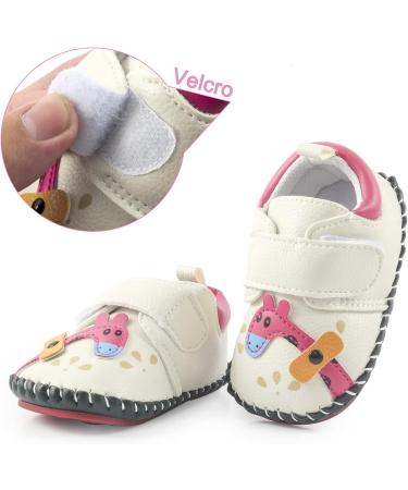 Baby Shoes PU Leather 12-18 Months | Giraffe White Toddler Shoes for Girls and Boys - Buy Online on GoSupps.com