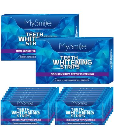 MySmile Teeth Whitening Strips, White Strips Teeth Whitening Kit, Non-Sensitive 28 Sets Teeth Whitener for Tooth Whitening, Helps to Remove Smoking Coffee Soda Wine Stain, Up to 10 Shades Whiter Pack of 2