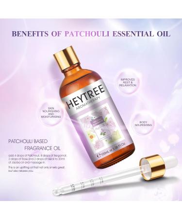 HEYTREE Patchouli Essential Oil 100ML - Pure Natural Oil for Aromatherapy, Relaxation, and Candle Making | 100.00 ml (Pack of 1) - Buy Online on GoSupps.com
