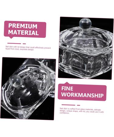 Milisten Glass Jar Candy Jar Decor Nail Art Accessories Nail Dish for Acrylic Nails Nail Cups Nail Dish with Lid Nail Art Liquid Holder Nail Art Dish Dappen Dish Castor Glass Heart-shaped 1 - Buy Online on GoSupps.com