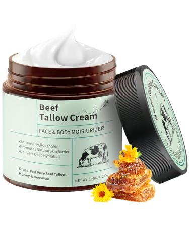 ZTSGU Beef Tallow for Face Lasting Moisturizer Whipped Beef Tallow and Honey Balm for Face & Body Skin Care.(Unscented)