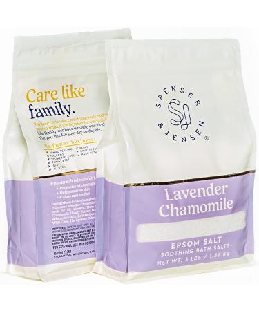 Spenser & Jensen Calming Lavender & Chamomile Epsom Bath Salts - 3 LB | Soothing Bath Soak for Muscle Relief - Buy Online on GoSupps.com