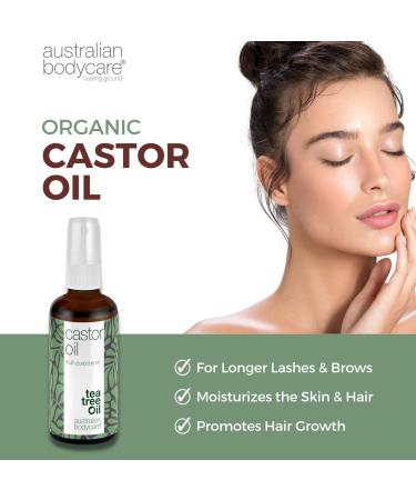 Castor Oil (100 ml) with Tea Tree Oil | Organic Multi Oil for Growth of Eyelashes Eyebrows & Hair. Skin Moisturizer Against Dry Skin on Body & Scalp. for Dry and Brittle Hair - Buy Online on GoSupps.com