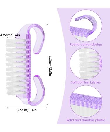 8 Pcs Nail Cleaning Brush with Handle Grip - Manicure & Pedicure Scrubbing Tool - Buy Online on GoSupps.com