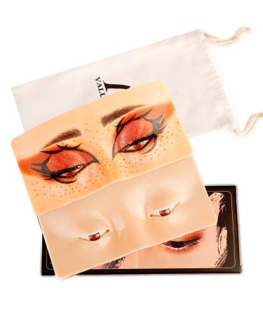 Makeup Practice Face Board 5D Realistic Pad for Makeup Artist Board Makeup Practice Eyeshadow Eyebrow Lash Realistic Face Skin Eye Make up Practice Model for Self-taught or Professional Enthusiasts Fair