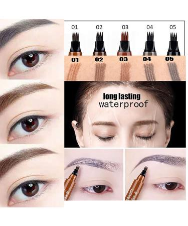 Microblading 2 Pack - Waterproof Fork Tip Eyebrow Pen for Long Lasting Results - Professional Fine Sketch Liquid Eye Brow Pencil in Black*2 - Buy Online on GoSupps.com