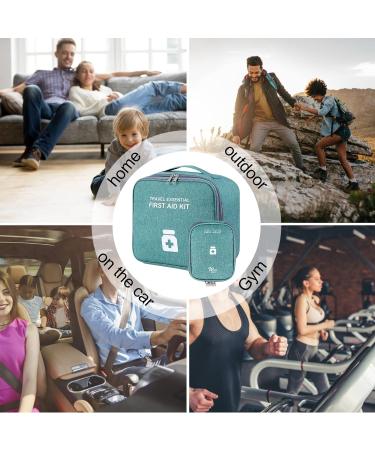 Mecctuck Medication Bag - 2-Piece Travel Pharmacy & First Aid Storage | Large Capacity Medical Bag for Home Office & Outdoor Use - Green - Buy Online on GoSupps.com