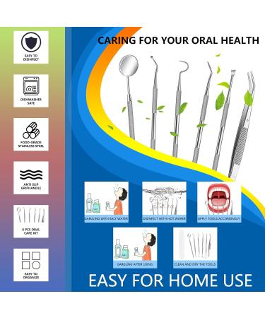 6PC Stainless Steel Oral Tools - Premium Dental Care Kit for Home Use | International Shipping - Buy Online on GoSupps.com