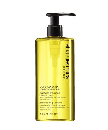 Shu Uemura Art of Hair Shampooing Clarifiant Pure Serenity Cuir Chevelu & Cheveux Gras Enrichi en Ferments Bio-Tech d'Inspiration Onsen & Agrume Yuzu Pour des Cheveux Doux et Brillants 400 ml