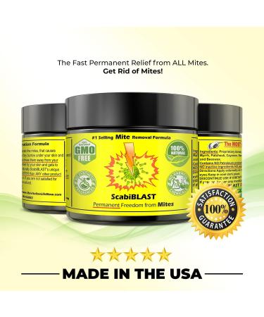 ScabiBLAST Mite Cream Lotion - Fast Relief from All Mites for Humans, Dermatologist Tested, Natural Blend - Get Rid of Mites Permanently - Buy Online on GoSupps.com