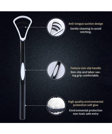 Divono Tongue Scraper Set - 4 Piece Black & White Tongue Cleaner for Fresh Breath | Oral Hygiene for Men & Women - Buy Online on GoSupps.com