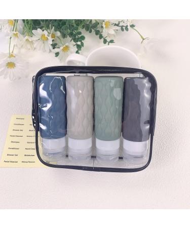 LuHaKiDu Travel Size silicone bottle Kits TSA Approved Proof Travel Containers for Toiletries (Dark color) - Buy Online on GoSupps.com