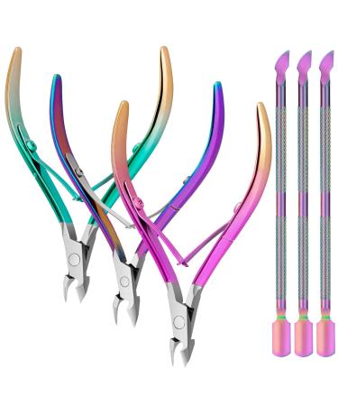 Cuticle Trimmer with Cuticle Pusher Cuticle Nipper Cuticle Remover Cutter Stainless Steel Nail Cuticle Trimmer Manicure Pedicure Tools for Nail