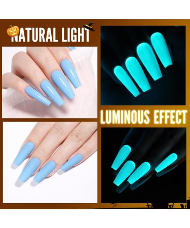 YOKE FELLOW Glow in the Dark Gel Nail Polish 10ML - Fluorescent Neon Blue UV Gel for Halloween Nails | Women and Girls Beauty Essential - Buy Online on GoSupps.com