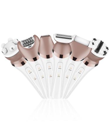 Solimpia Epilator for Women Electric Lady Shaver Raozr Pubic Hair Bikini Trimmer Body Hair Removal Face Legs and Underarm Wet Dry with LED Light 6 in1 - Buy Online on GoSupps.com
