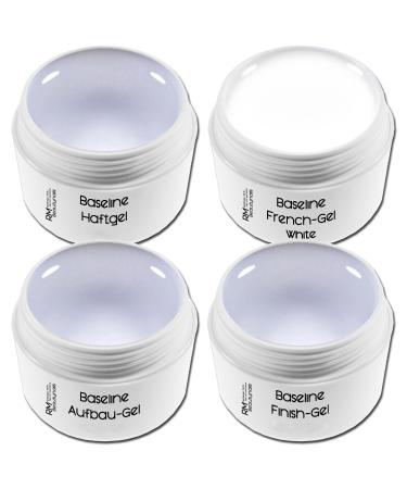 4-pack UV gel set adhesive gel building gel clear medium sealing gel French gel 15ml each for nail design set 6
