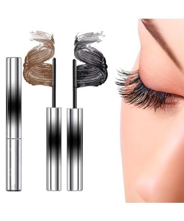 Vivavogue Lash 2pcs Vivavogue Iron Wand Mascara 3D Curling Eyelash Iron Mascara Curl Brushless Metal Wand Mascara for Women Waterproof Long Lasting No Flaking (2 Mix)