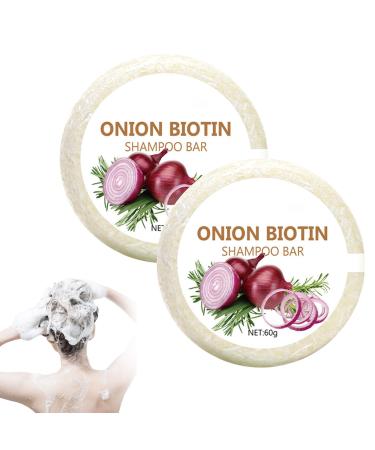 2 pieces Onion biotin shampoo bars onion rosemary shampoo deep cleansing and hydration shiny and healthy hair suitable for all hair types