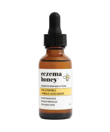 ECZEMA HONEY 15% Vitamin C + Ferulic Acid Serum - Anti Aging Skin Care Products - Face Oil for Eczema  Dry & Sensitive Skin (1 Oz)