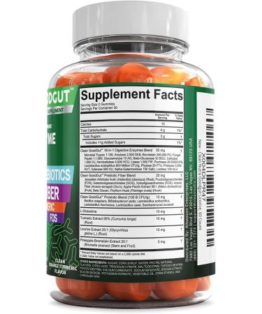 Clean Nutraceuticals Digestive Enzymes with Probiotics & Prebiotics for Digestive Health Gummies & L-Glutamine for Gut Health Bromelain Apple Pectin Inulin FOS Plant Based Vegan Gummy Vitamins 1 - Buy Online on GoSupps.com